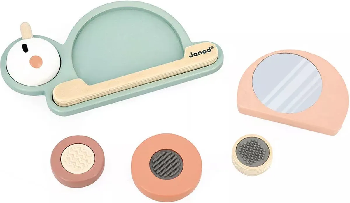 Janod Sweet Cocoon Sensorische Houten Slak - 6 Stuks - Multicolor