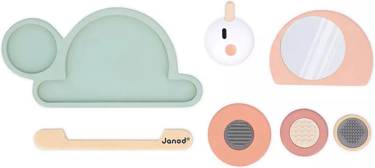 Janod Sweet Cocoon Sensorische Houten Slak - 6 Stuks - Multicolor