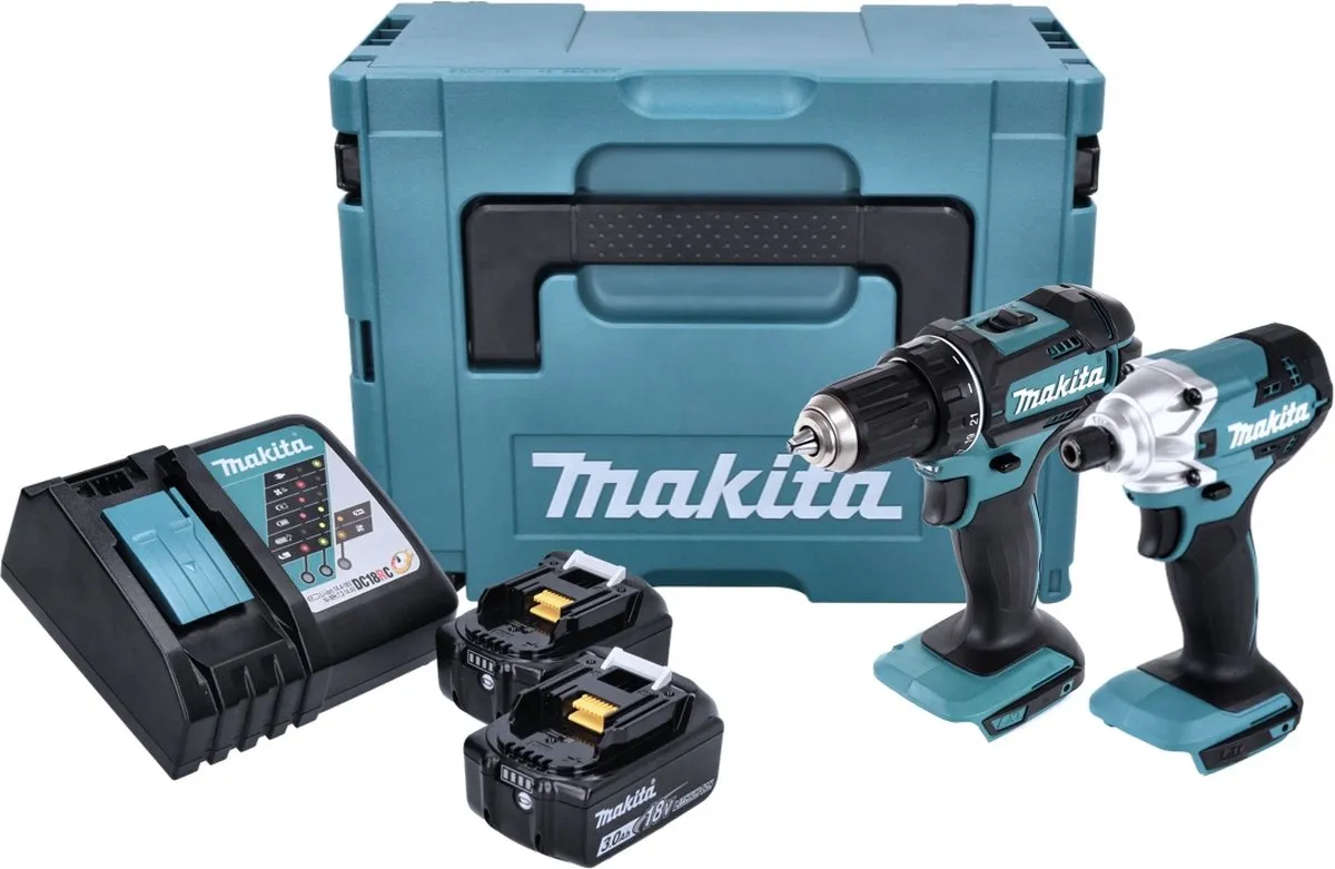 Makita DLX2339J 18V Accu Combiset - Boormachine & Slagschroevendraaier - 2x 3.0Ah