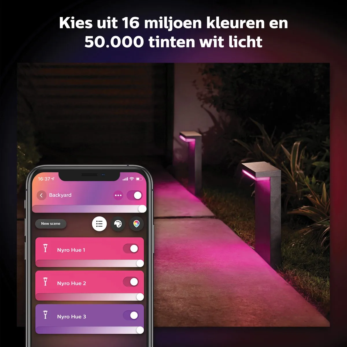 Philips Hue Nyro Sokkellamp - Zwart