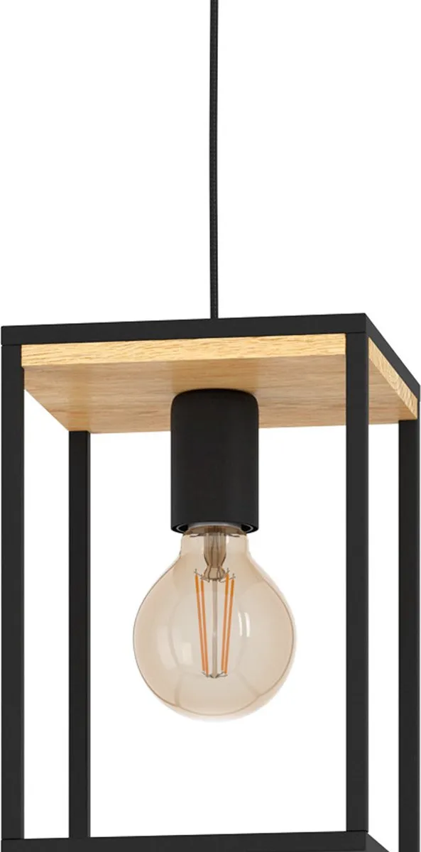 Eglo Libertad Hanglamp E27 - 3 Lichthouders - Zwart/Bruin