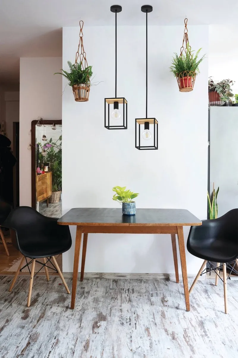 Eglo Libertad Hanglamp E27 - 3 Lichthouders - Zwart/Bruin - afbeelding 6 van 6