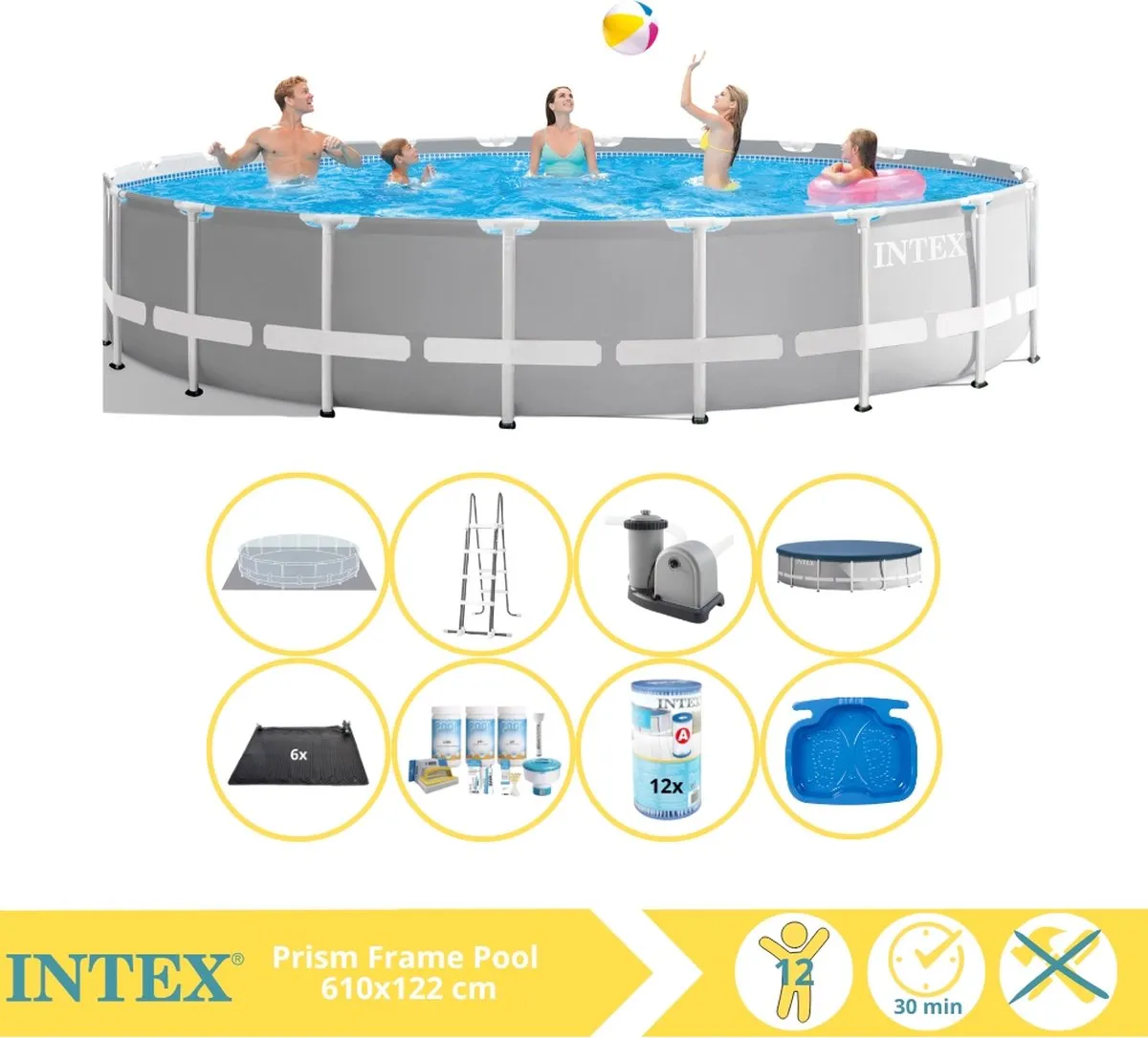Intex Prism Frame 26756GN Opzetzwembad 610x122cm