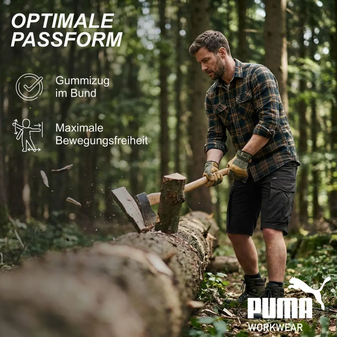 PUMA Workwear Cargoshorts Heren - Zwart - W38