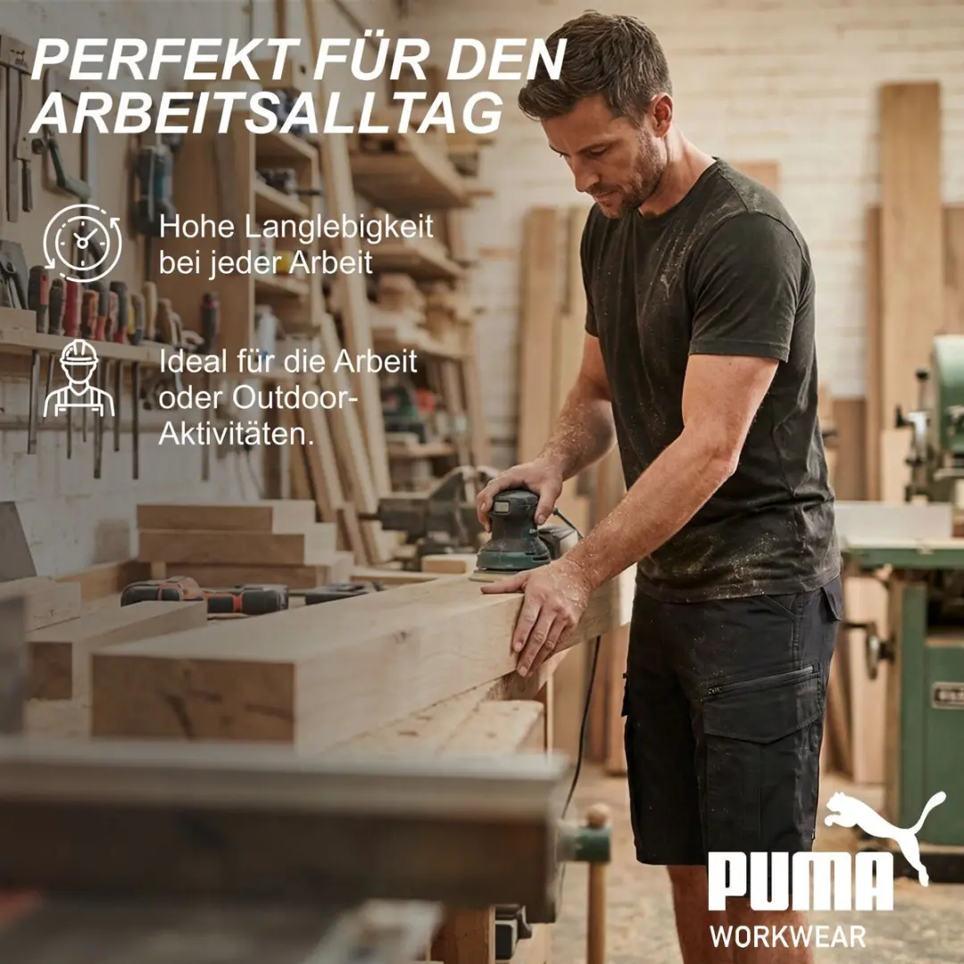 PUMA Workwear Cargoshorts Heren - Zwart - W38