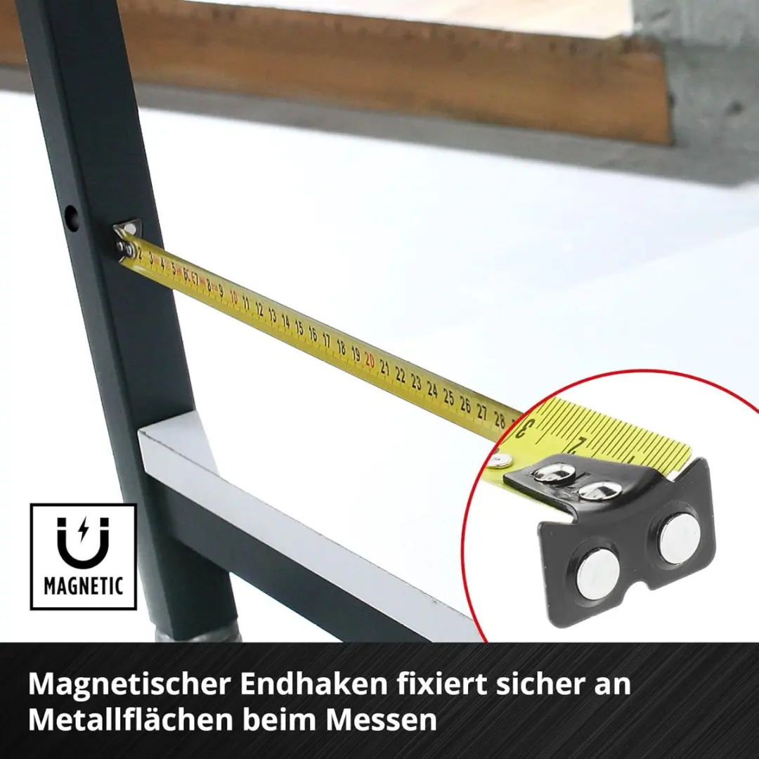 Einhell Meetlint 10m Autolock - Magnetische haak - Nylon coating - afbeelding 6 van 6
