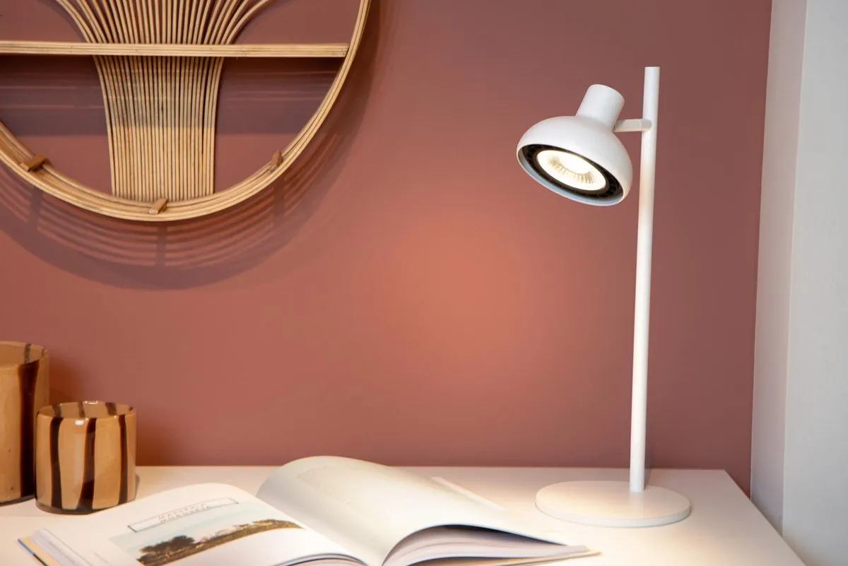 Lucide Sensas Bureaulamp Ø18cm GU10 - Wit