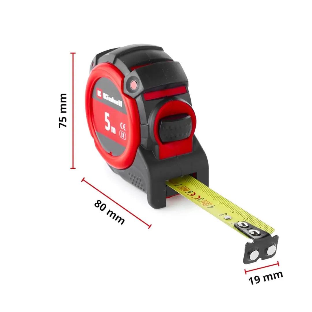 Einhell Meetband 5m Autolock - Magnetisch - Nylon Coating
