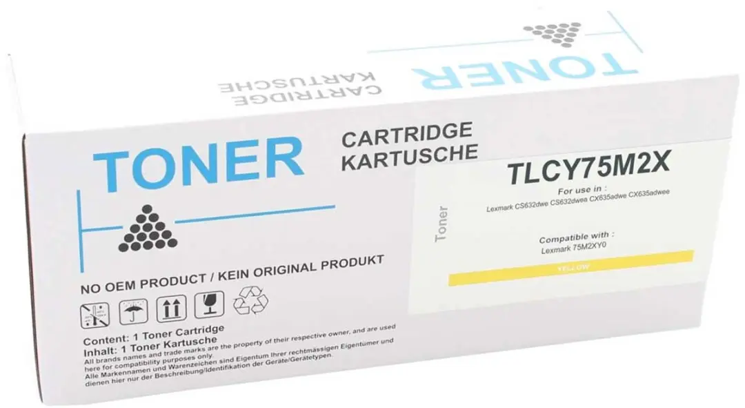 Lexmark TLCY75M2X Compatible Toner Geel