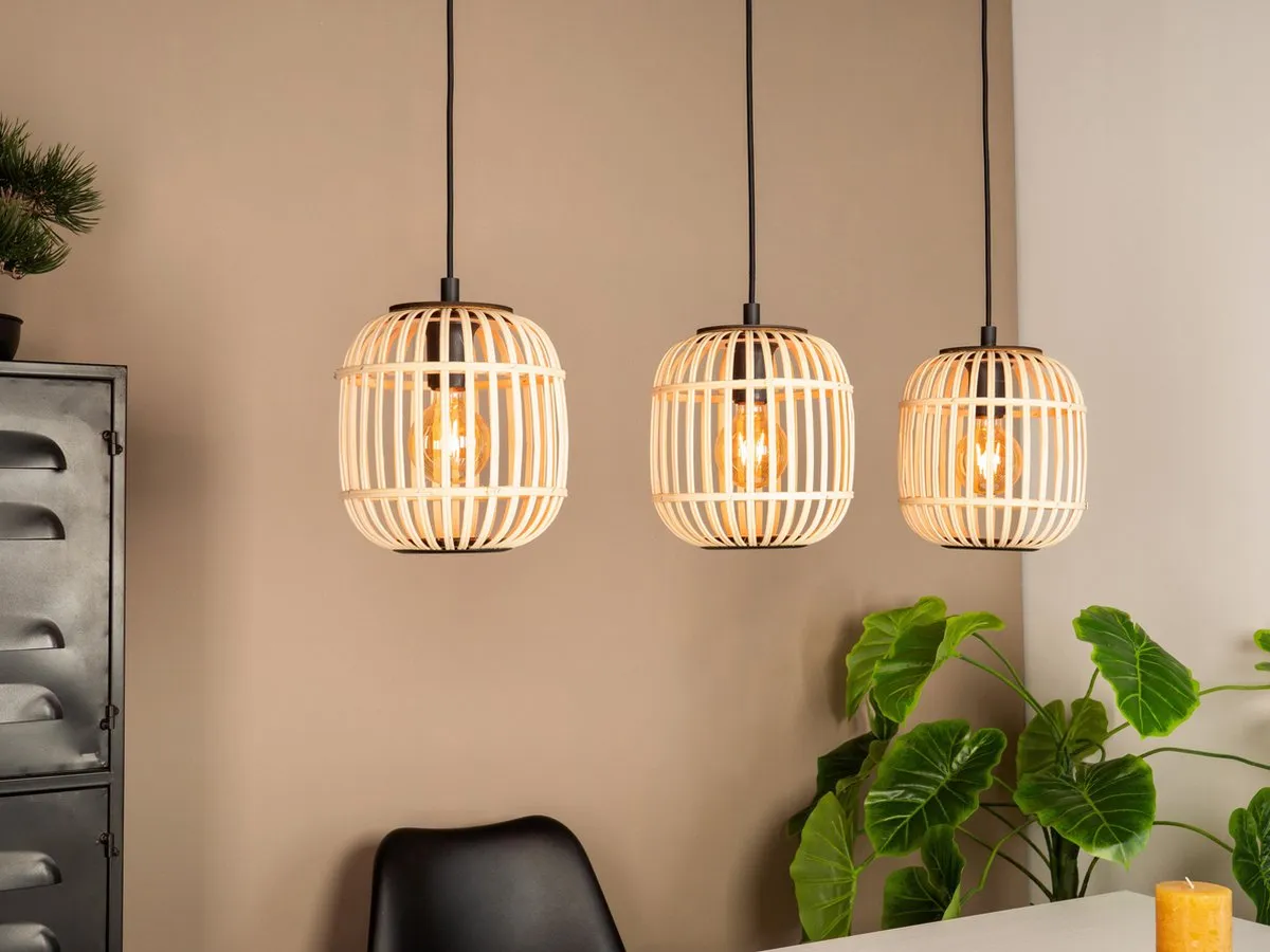 Eglo Bordesley Hanglamp E27 - 91cm - Zwart/Hout - afbeelding 6 van 6