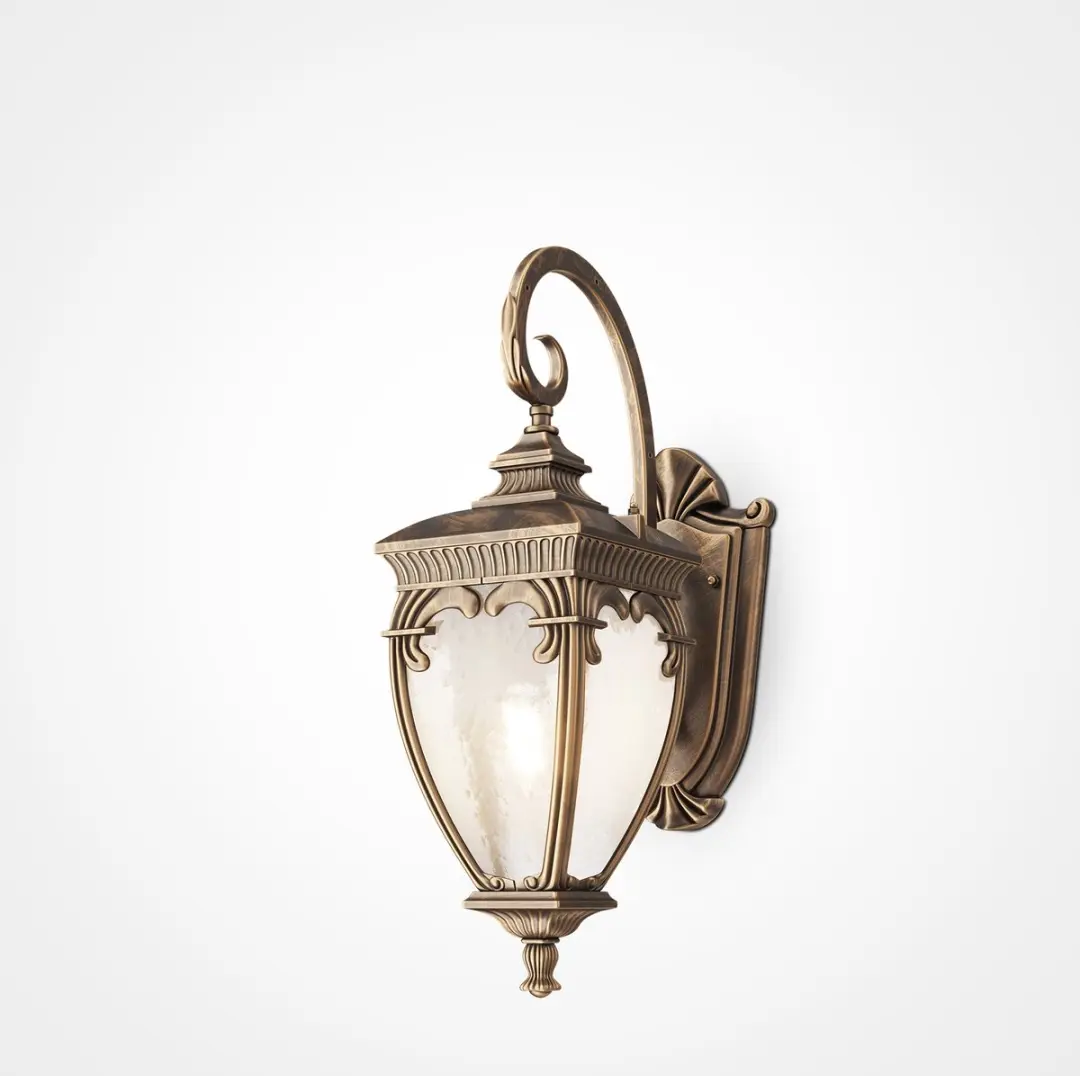 Maytoni Outdoor Wandlamp Fleur Ø26 - Zwart/Goud