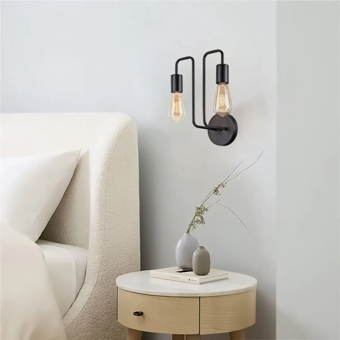 Maytoni Gilbert Wandlamp - 2 Lichtpunten - Zwart