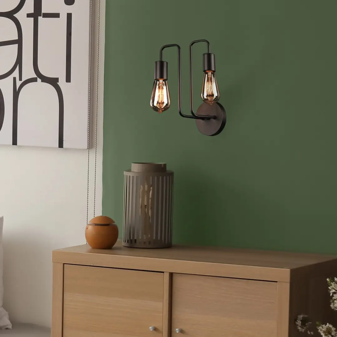 Maytoni Gilbert Wandlamp - 2 Lichtpunten - Zwart