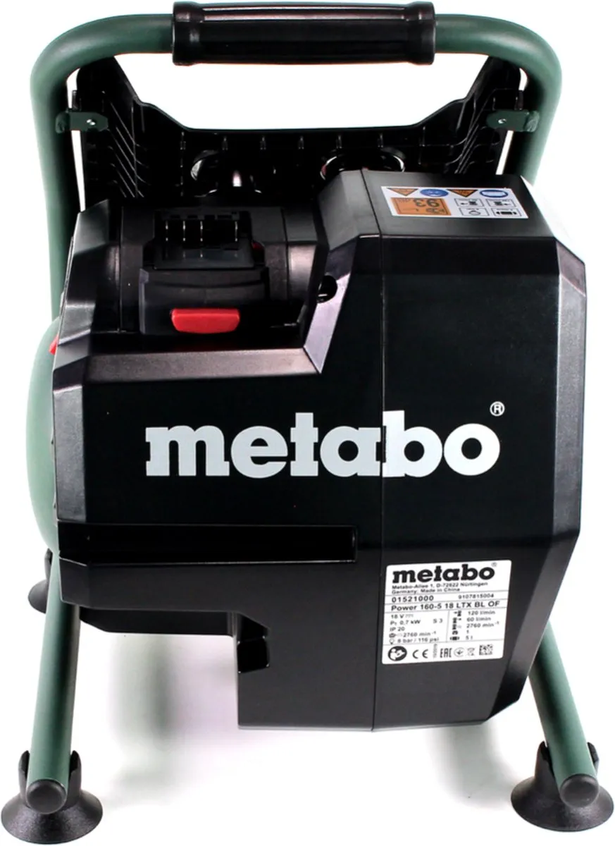Metabo Power 160-5 18 LTX BL OF 18V Accu Compressor - 8 bar - 120L/min - Koolborstelloos