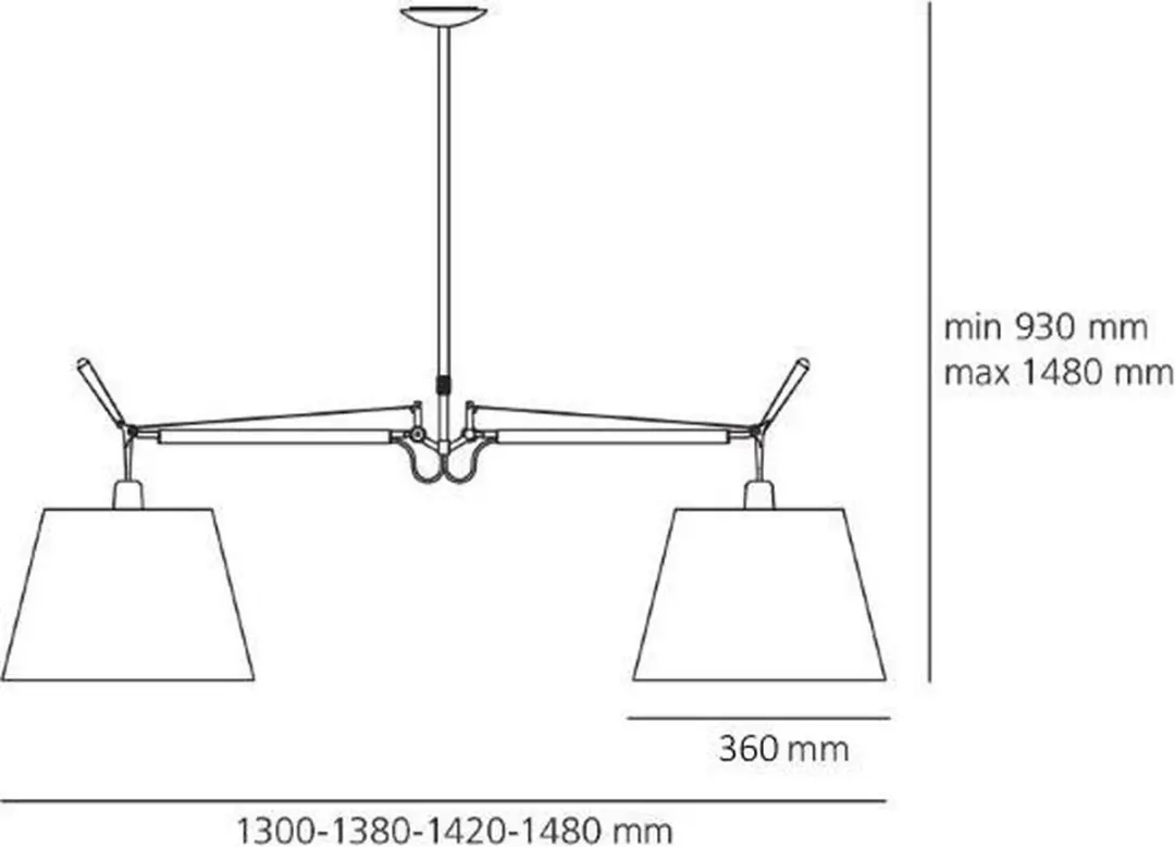 Artemide Tolomeo Due Bracci Hanglamp Ø36cm - Perkament