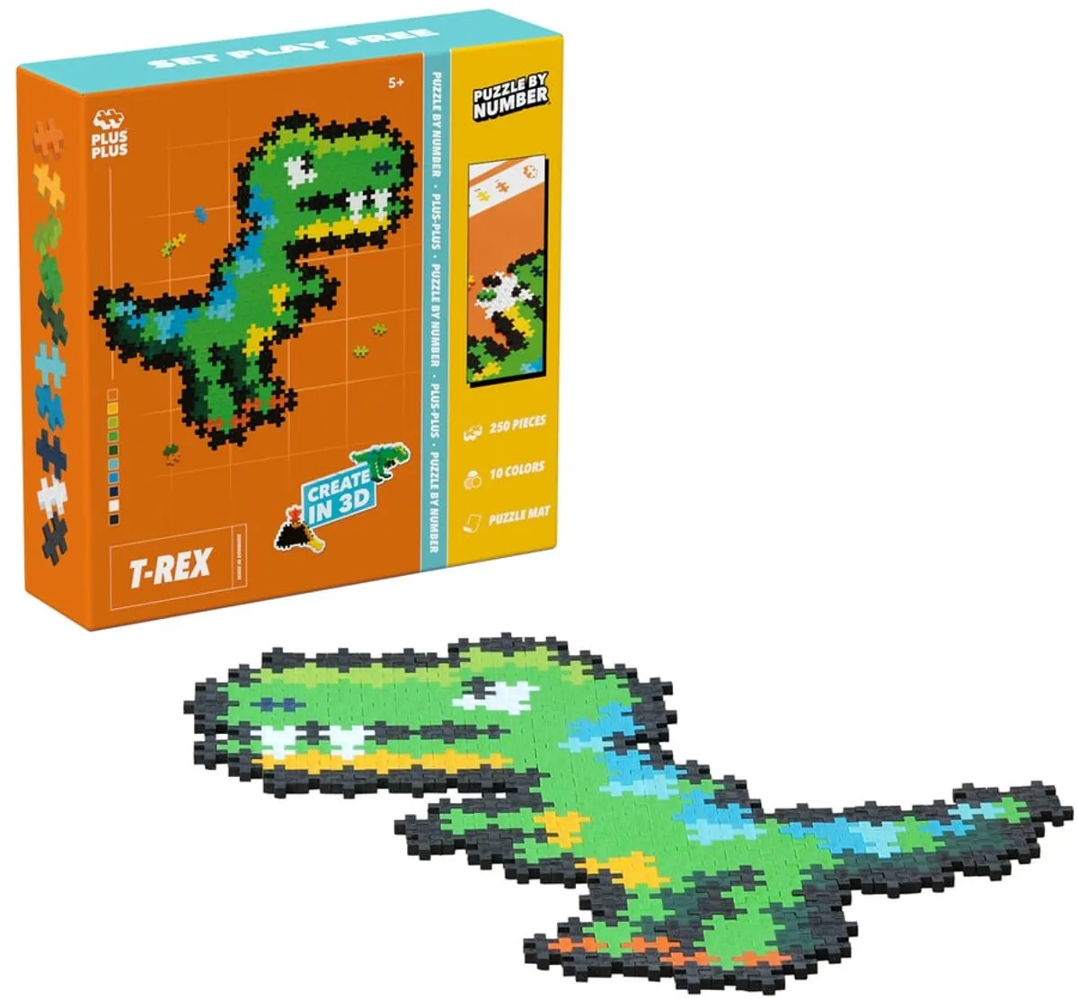 Plus-Plus Puzzle by Number Dinosaurus T-Rex 250 Stuks