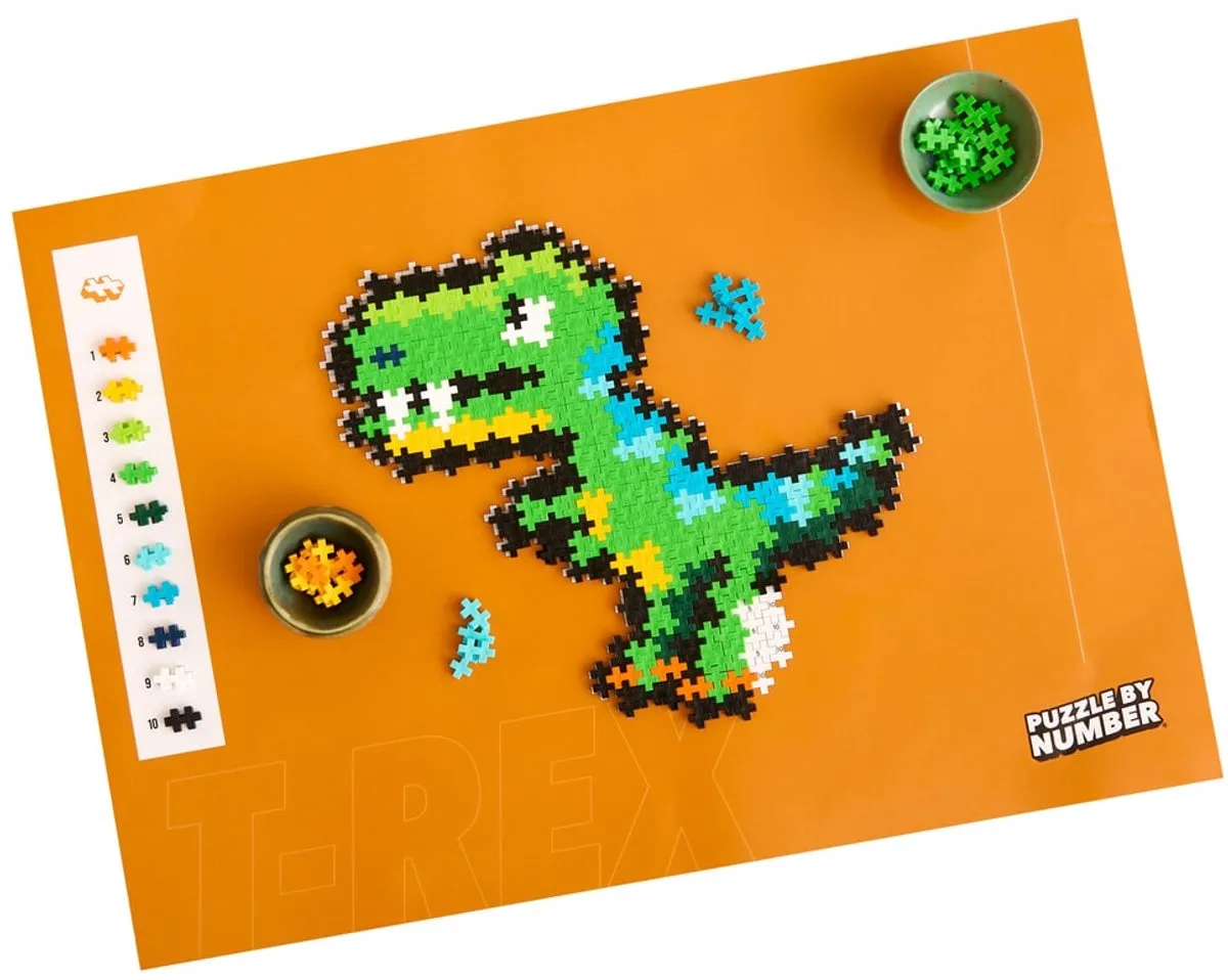 Plus-Plus Puzzle by Number Dinosaurus T-Rex 250 Stuks