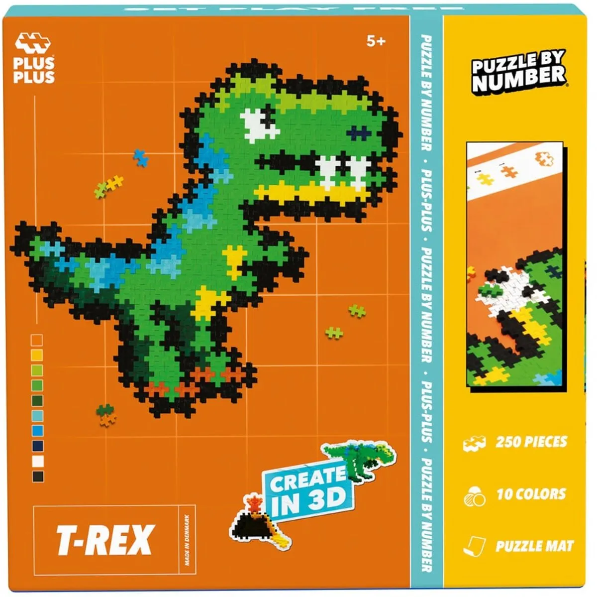Plus-Plus Puzzle by Number Dinosaurus T-Rex 250 Stuks