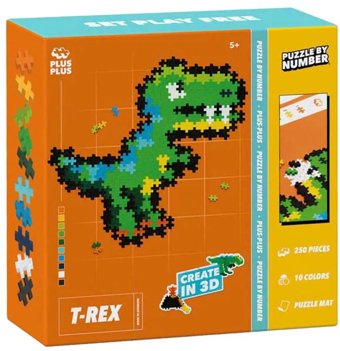 Plus-Plus Puzzle by Number Dinosaurus T-Rex 250 Stuks