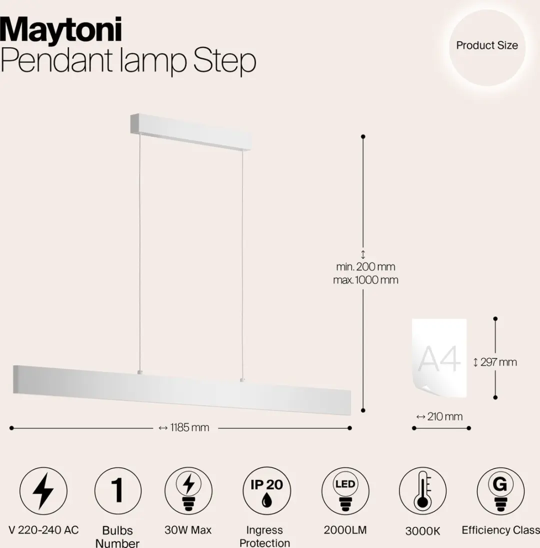 Maytoni Technical Hanglamp Step - Wit