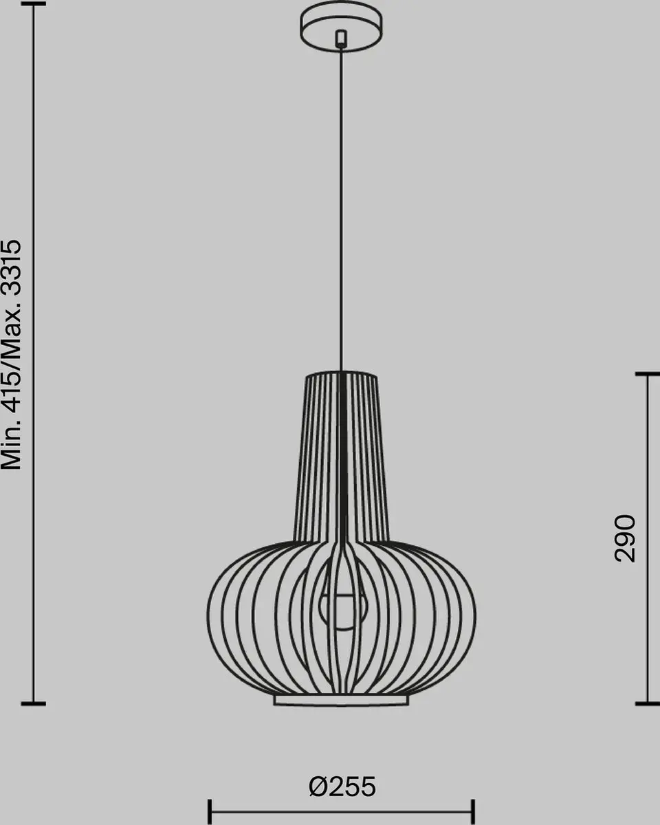 Maytoni Roots Hanglamp - Zwart - Ø25,5cm