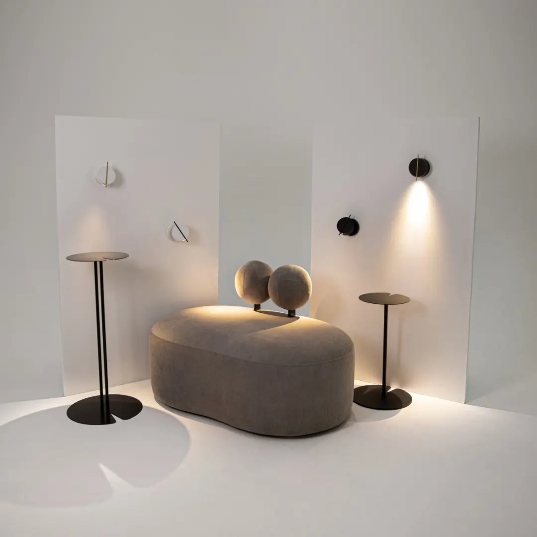 Maytoni Nuance Wandlamp - Ø10cm - Wit/Messing