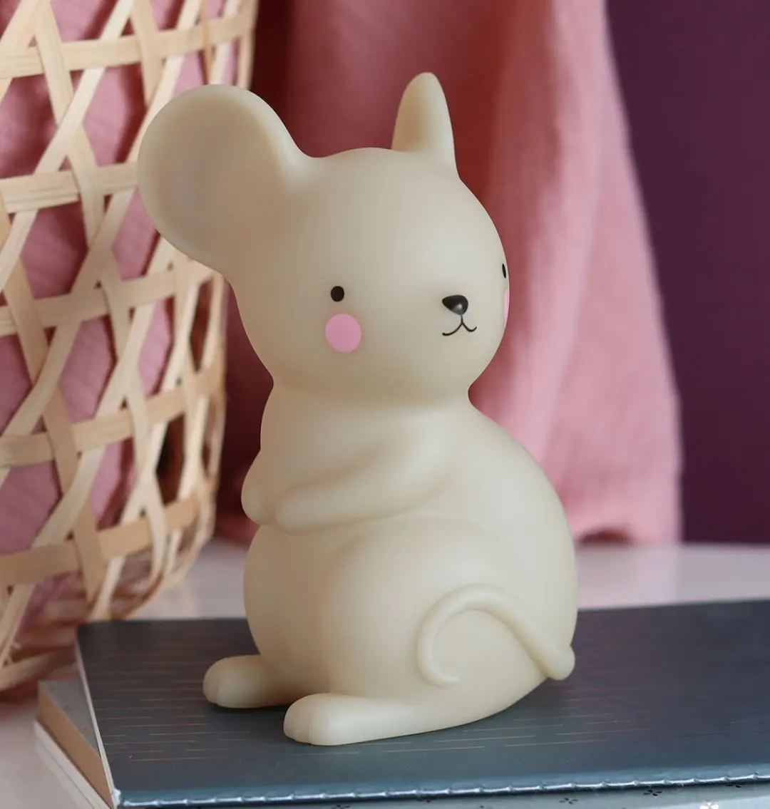 A Little Lovely Company Muis Kinderlampje - 1 Lichtpunt - Beige