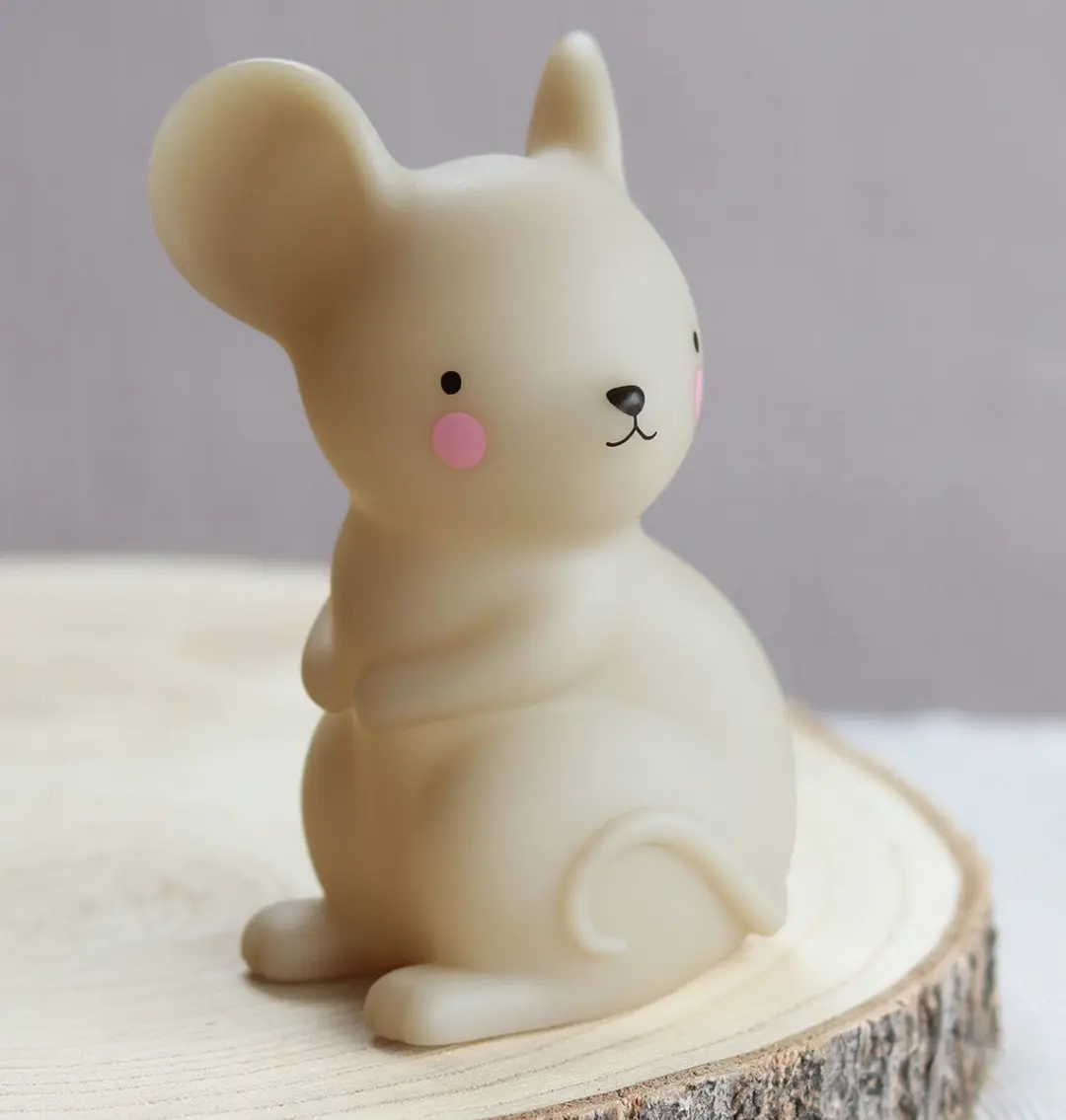 A Little Lovely Company Muis Kinderlampje - 1 Lichtpunt - Beige