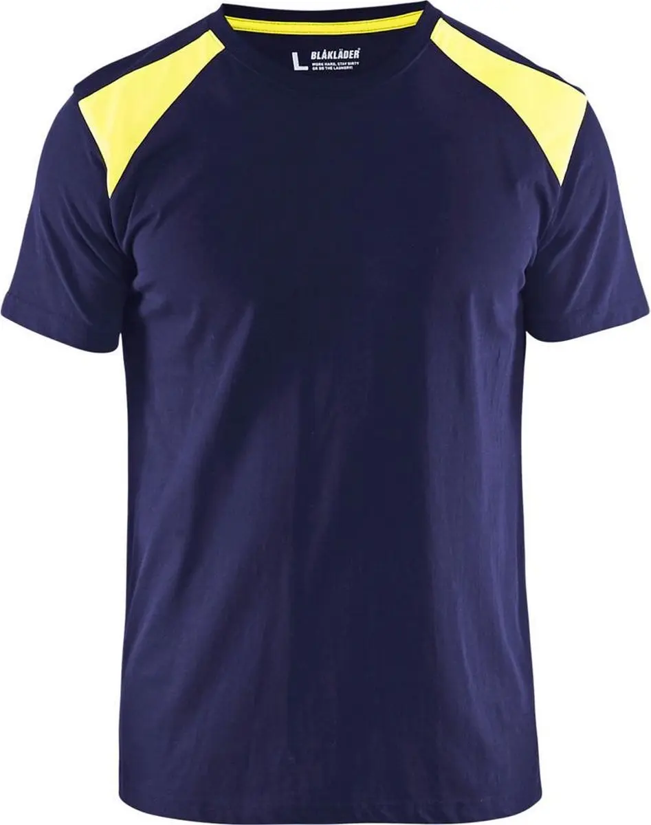 Blåkläder T-shirt 3379-1042 Bi-Color - Marine/High Vis Geel - XXXL