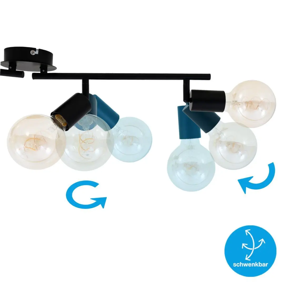 Briloner Pearl Plafondspots 4x E27 - Zwart
