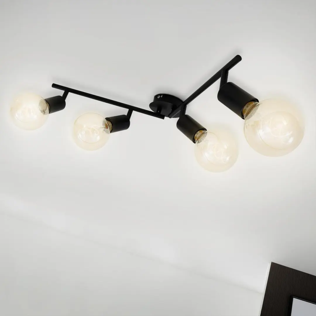 Briloner Pearl Plafondspots 4x E27 - Zwart