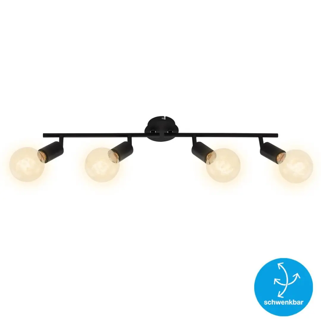 Briloner Pearl Plafondspots 4x E27 - Zwart