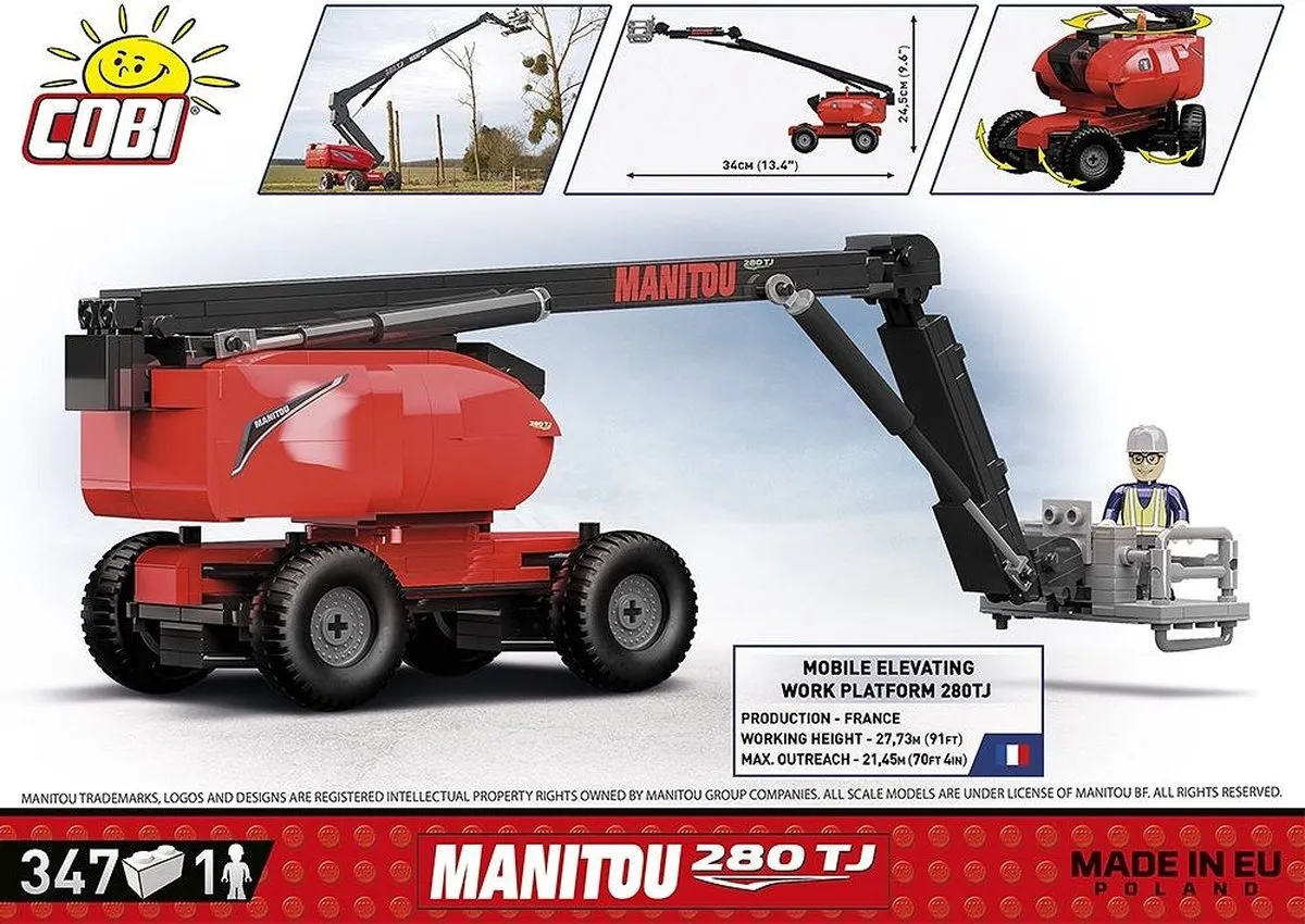 Cobi Manitou 280TJ Hoogwerker 1683 - 347 Stukken - Meerkleurig