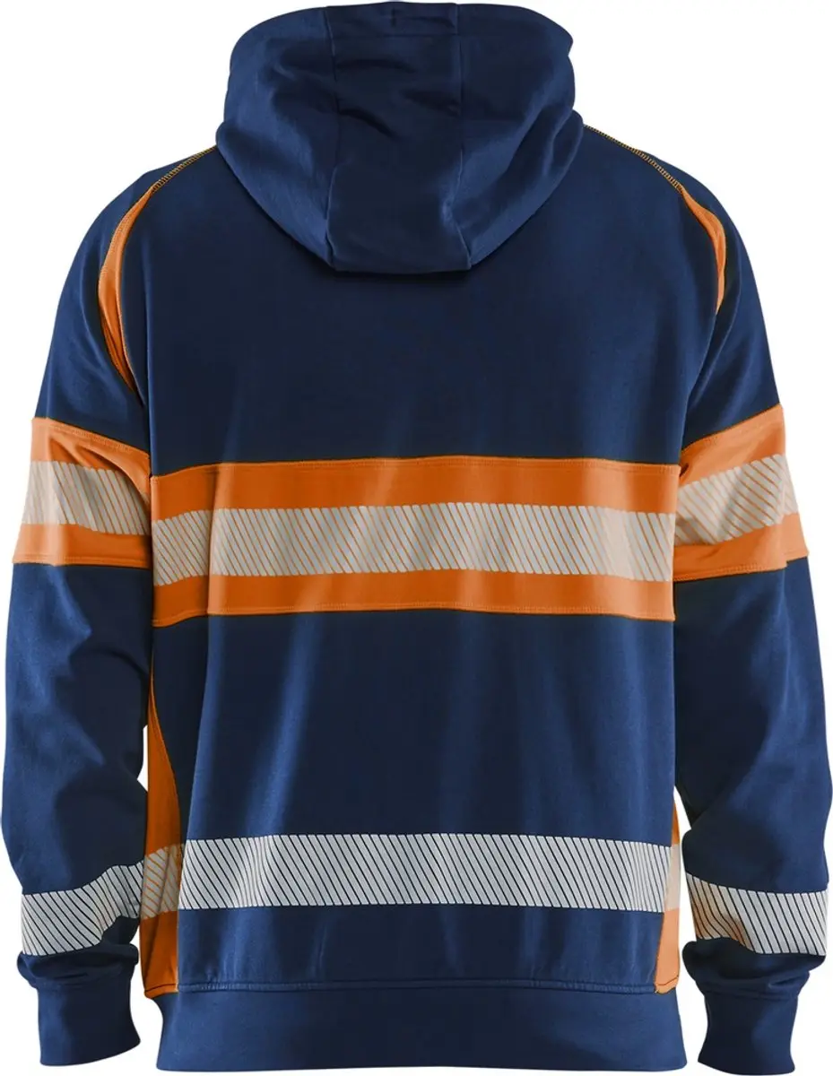 Blåkläder 3552-1158 High Vis Hooded Sweatshirt - Marineblauw/Oranje S