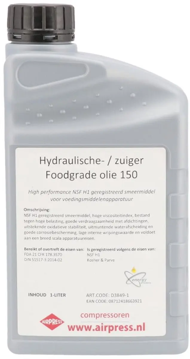 Airpress Zuigercompressor Olie 1L Foodgrade