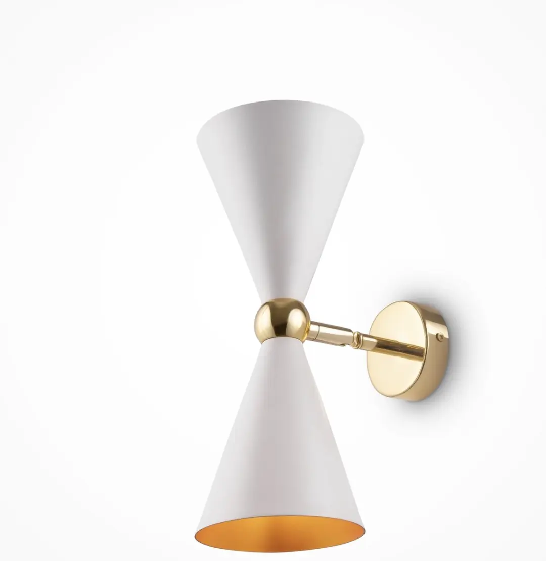 Maytoni Vesper Wandlamp - 2 Lichtpunten - Wit/Goud
