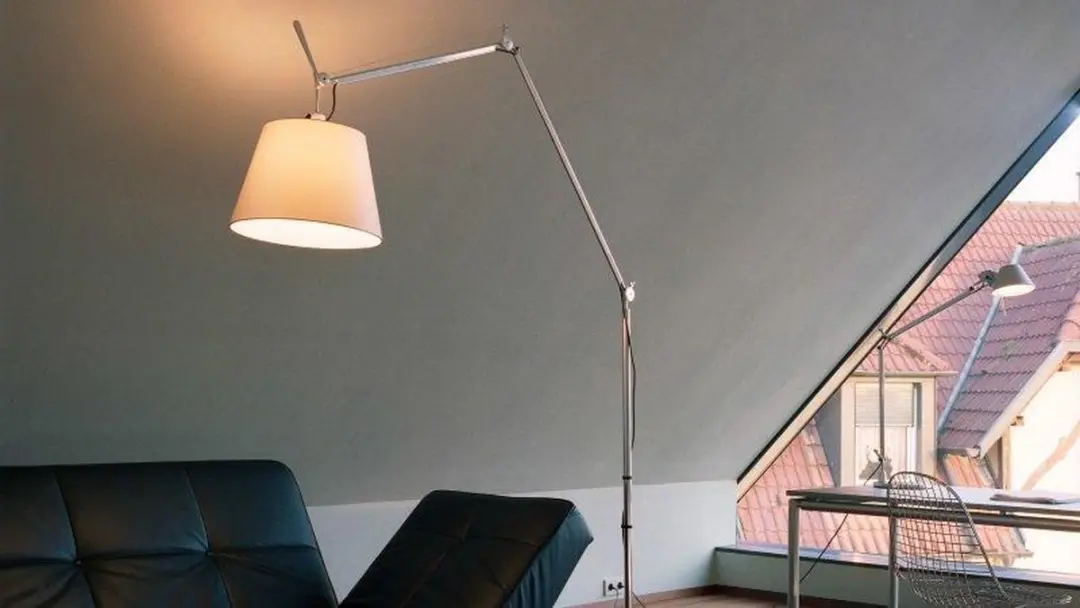 Artemide Tolomeo Mega Vloerlamp - Aluminium/Perkament Ø32cm