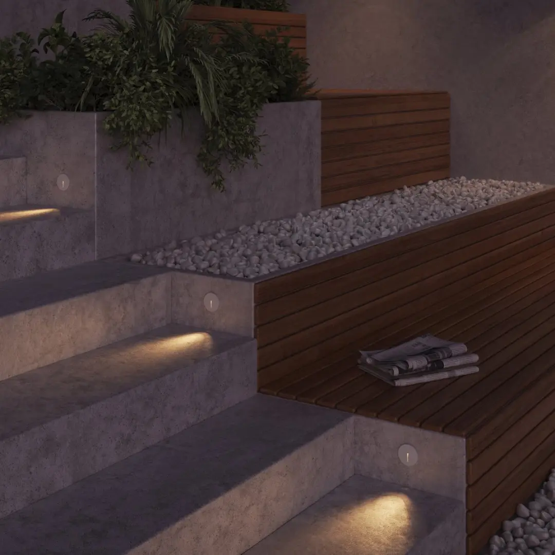Maytoni Outdoor Lock Verlichting Trappen - 3W - Ø7cm - Wit