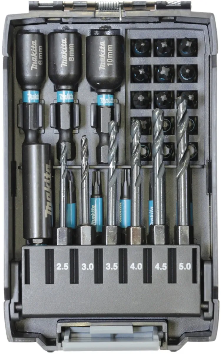 Makita E-22866 Bit- en boorset 31-delig - Impact Black S2-staal