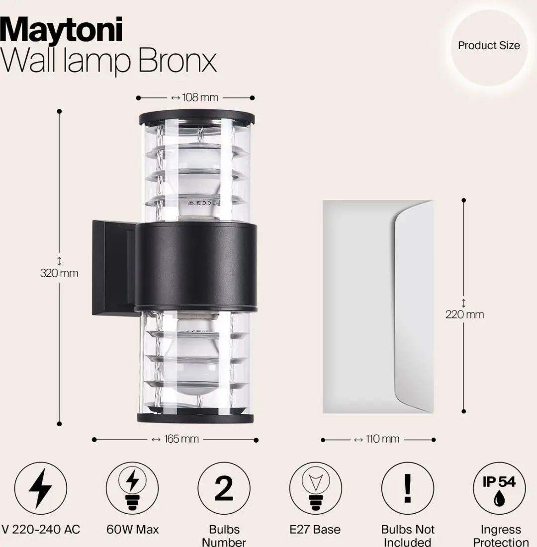 Maytoni Outdoor Wandlamp Bronx