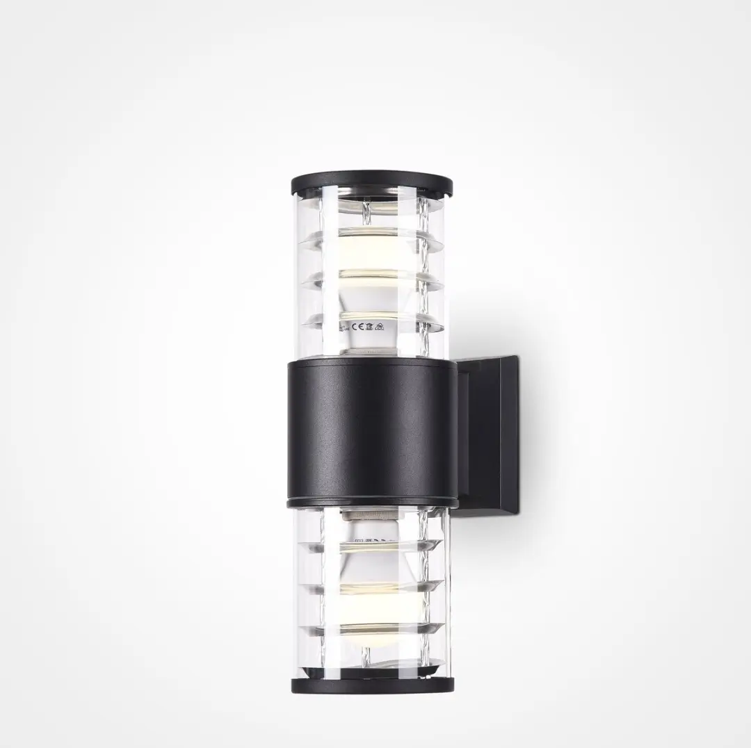 Maytoni Outdoor Wandlamp Bronx - 2x60W - Zwart