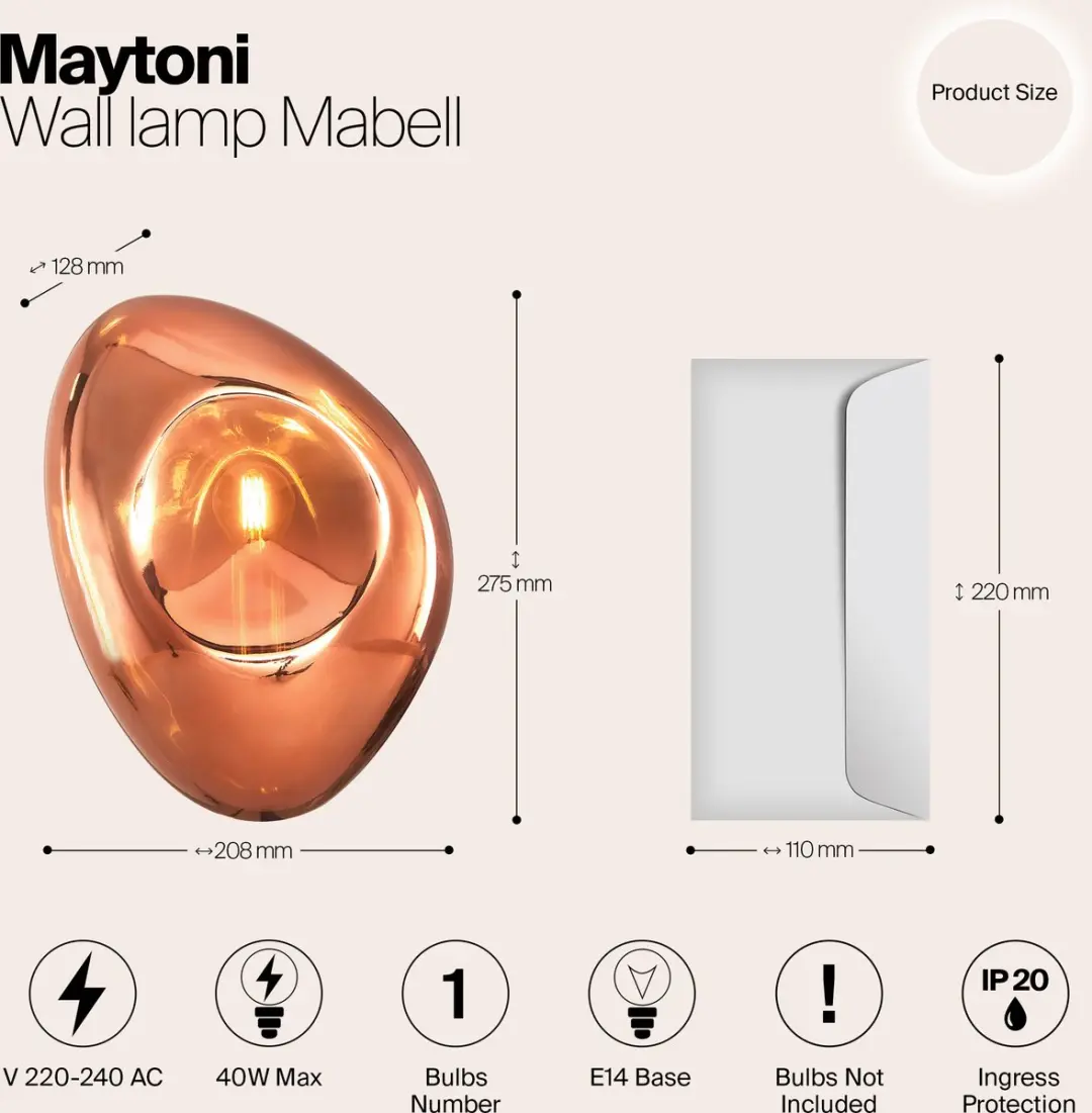 Maytoni Wandlamp Mabell - Zwart