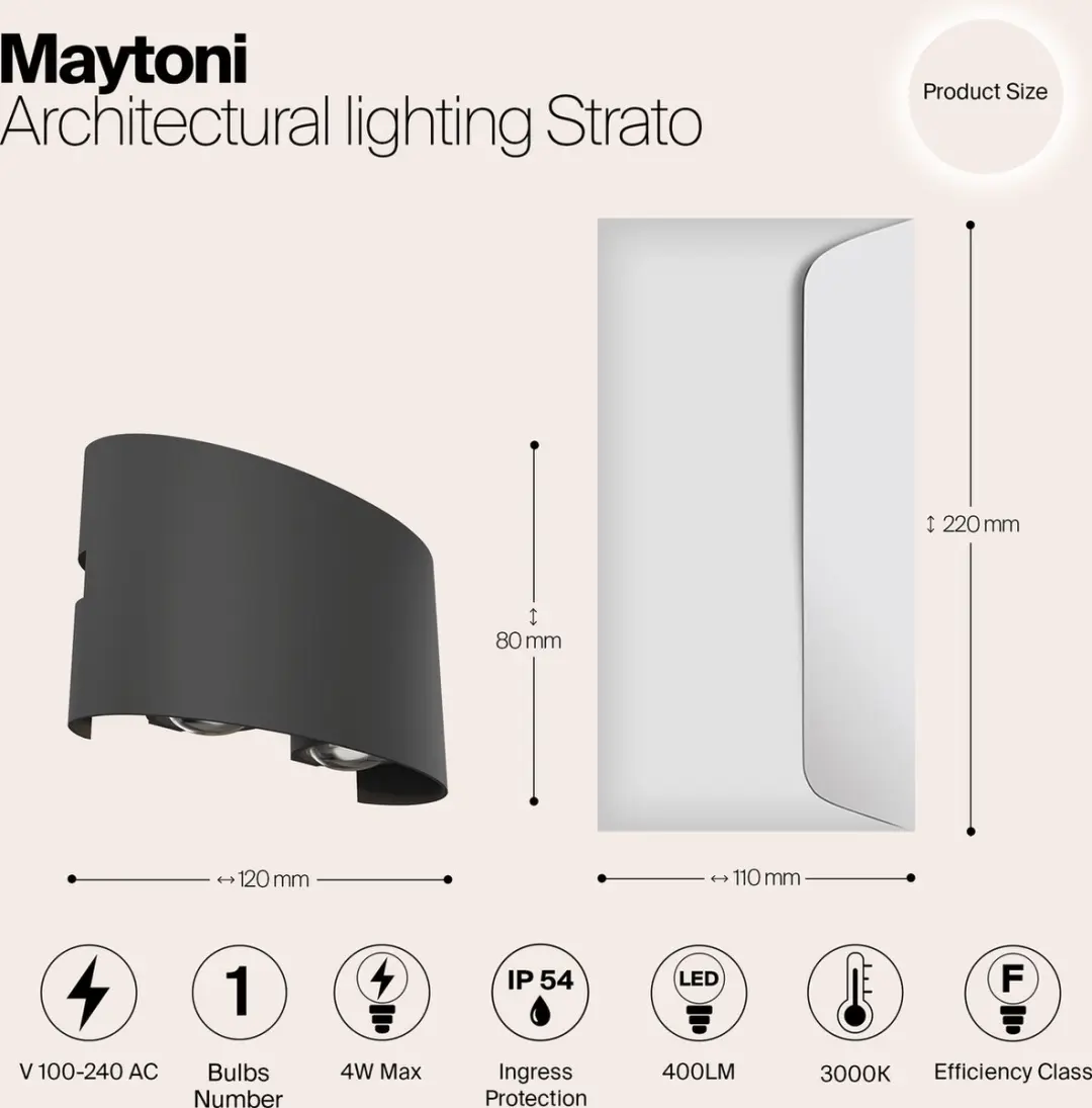 Maytoni Strato Architecturale Verlichting 4W - Grijs