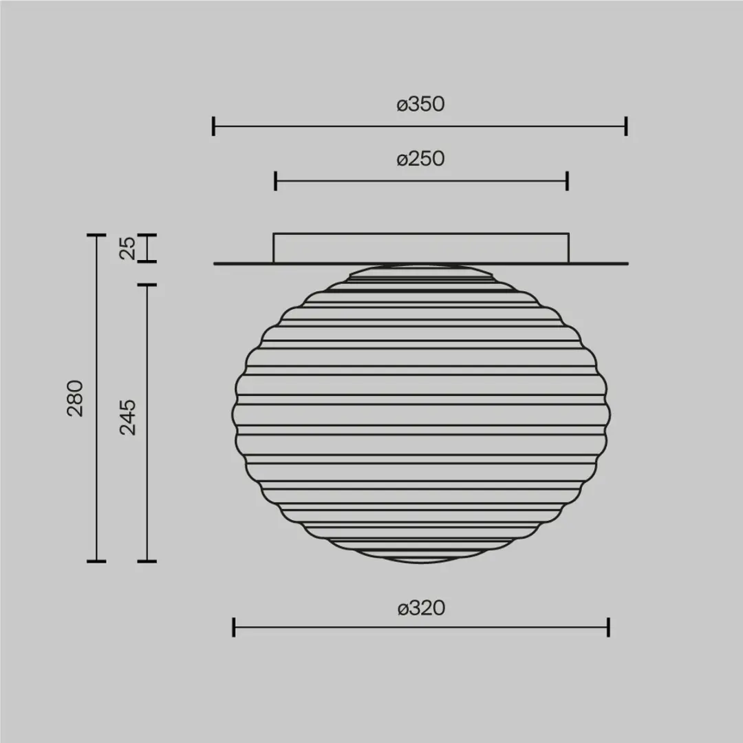 Maytoni Reels Plafondlamp - Zwart - Ø35cm