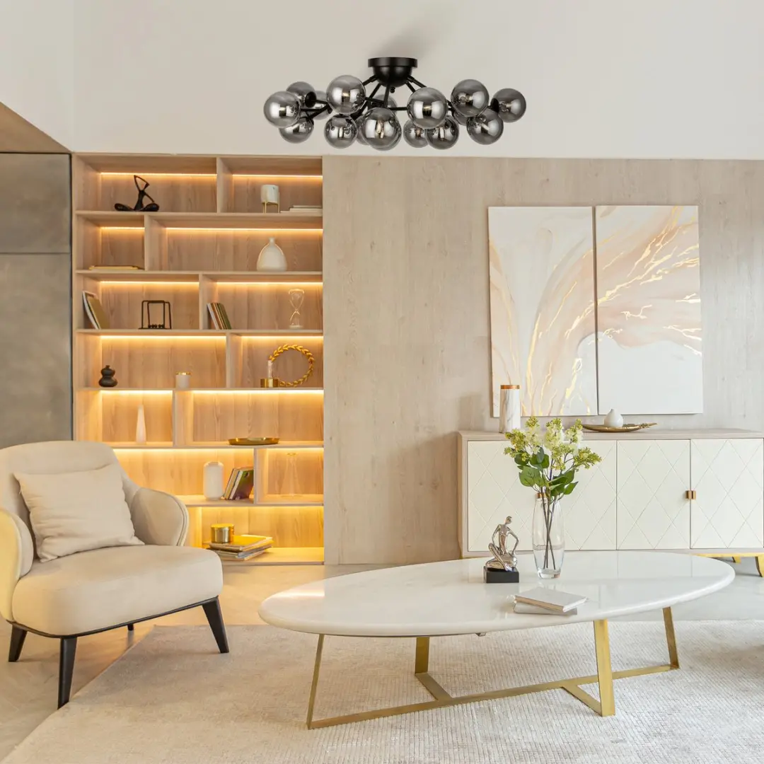 Maytoni Dallas Plafondlamp - 20x28W - Ø75cm - Zwart