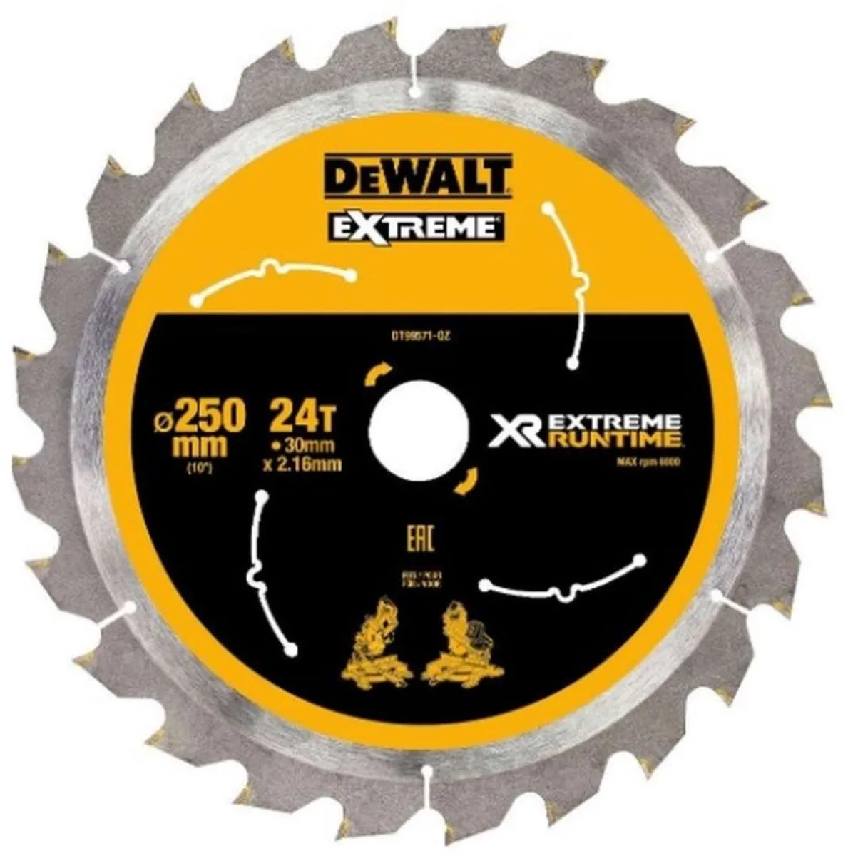 DeWalt DT99571-QZ Cirkelzaagblad Hout 250mm 24T