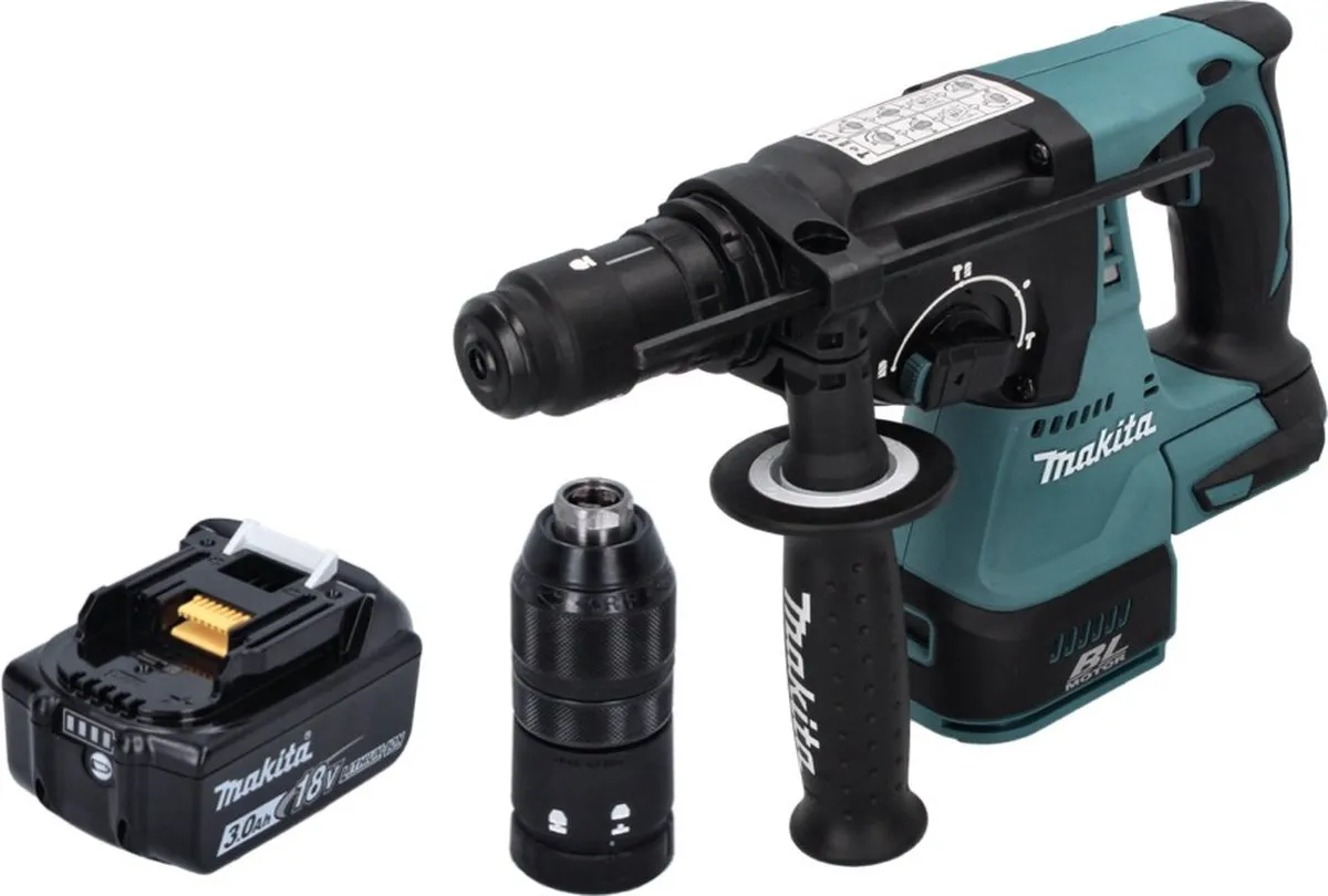 Makita DHR243F1 Accu-boorhamer 18V SDS-plus - 24mm Beton - 1x 3,0Ah