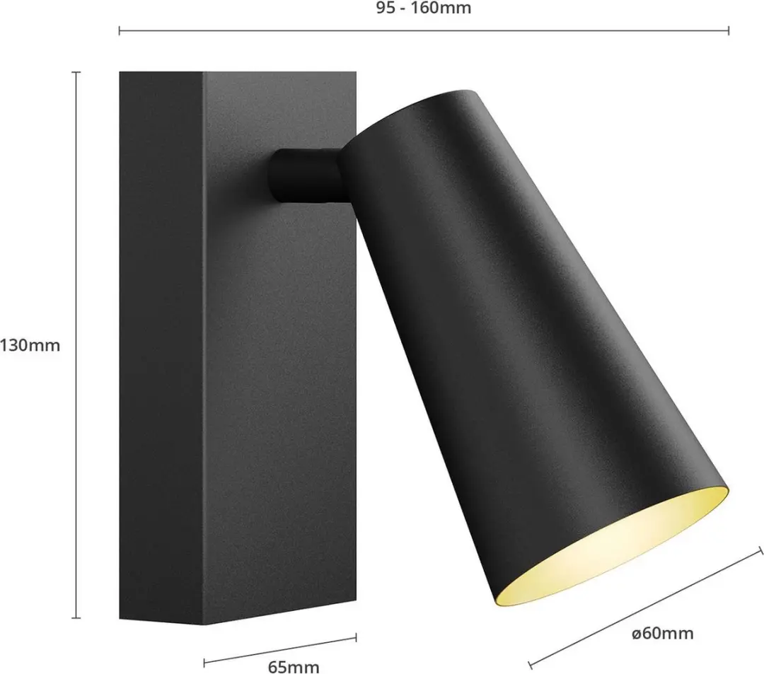 Lucande Buitenspot Metaal GU10 - 1 Lichtpunt - 8W - Zwart/Goud