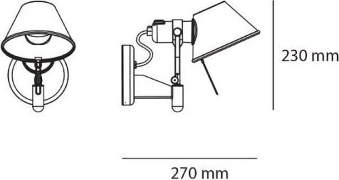 Artemide Tolomeo Faretto Wandlamp Aluminium - 77W