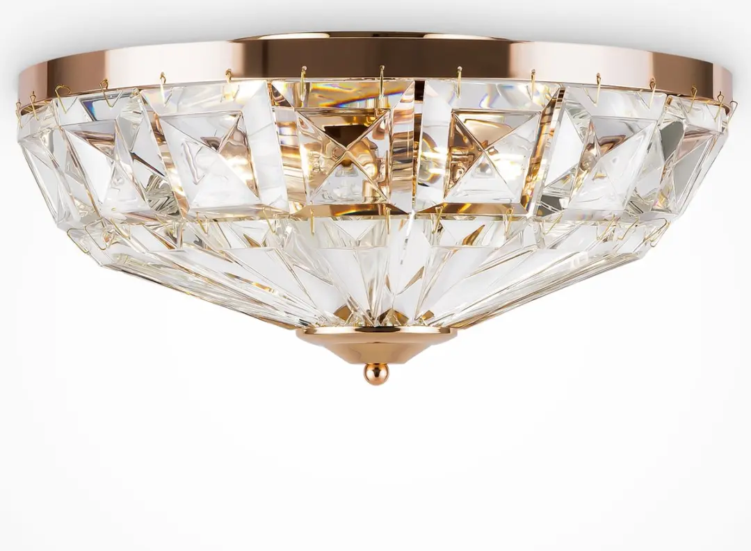 Maytoni Plafondlamp Facet Goud - Ø39,6cm